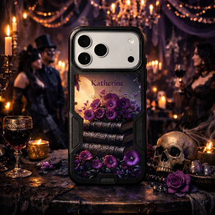 Gothic Book Purple Floral iPhone 17 Pro Max Case