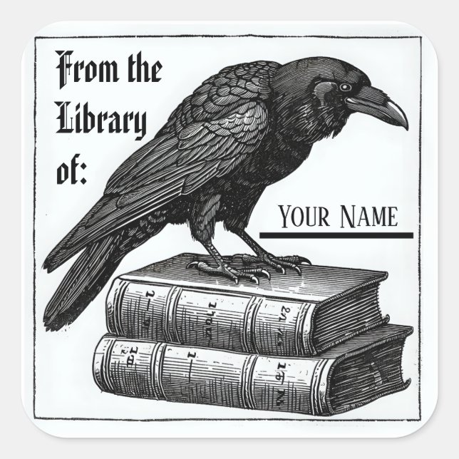 Gothic Bookplate with Raven (Front)