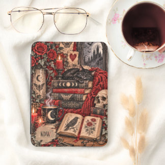 Gothic Books and Roses Monogram Kindle Cover