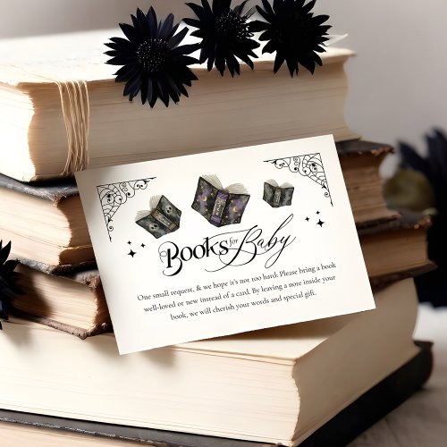 Gothic Books Halloween Baby Shower Books for Baby  Enclosure Card