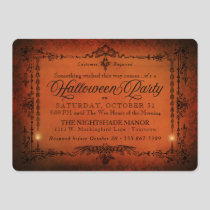 Gothic Border Halloween Party | Orange and Black Invitation