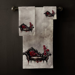 Tea Towels Set of 2 Victorian Gothic Bat Kitchen or Bath -  in 2023