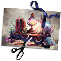 Gothic Boudoir | Antique Lighted Lamp Reading Desk Tissue Paper