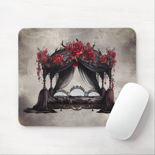 Gothic Boudoir  Antique Scarf Canopy Poster Bed Mouse Pad