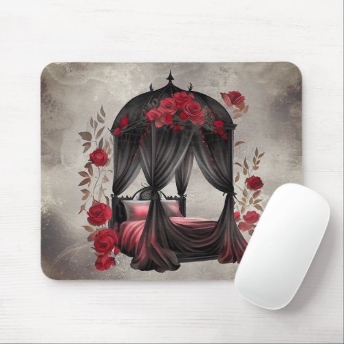 Gothic Boudoir  Victorian Canopy Scarf Poster Bed Mouse Pad