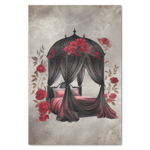 Gothic Boudoir  Victorian Canopy Scarf Poster Bed Tissue Paper