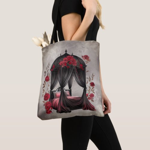 Gothic Boudoir  Victorian Canopy Scarf Poster Bed Tote Bag