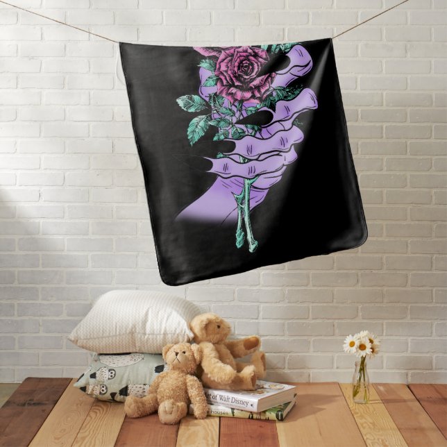 Gothic Bouquet Baby Blanket (In Situ)