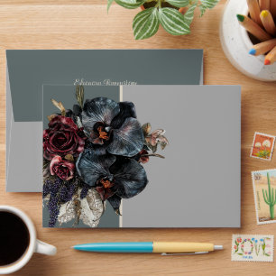 Gothic Bouquet Of Orchids And Roses Envelope