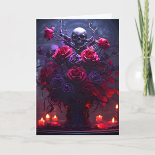 Gothic Bouquet Skull and Candles Card