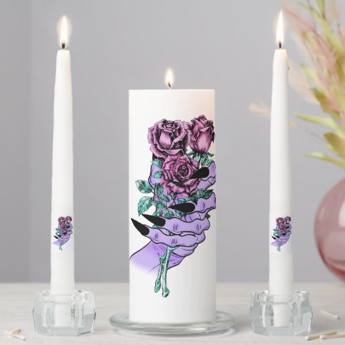 Gothic Bouquet Unity Candle Set