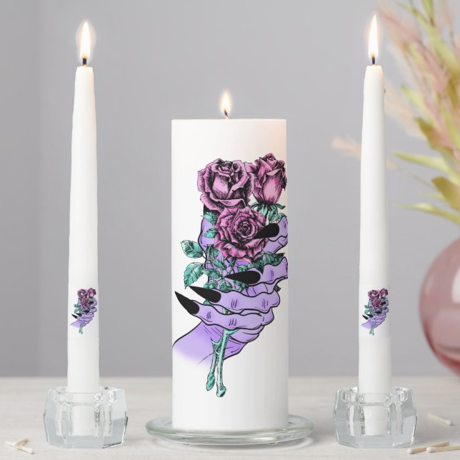 Gothic Bouquet Unity Candle Set (In Situ)