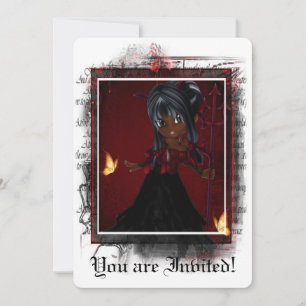 Gothic Bridal Shower Invitation Little Devil 4