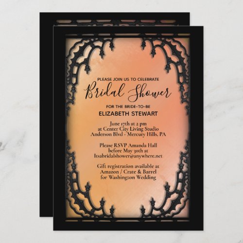 Gothic  Bridal Shower Invitation Register Info