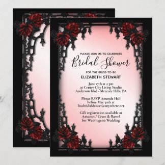 Gothic  Bridal Shower Invitation Register Info