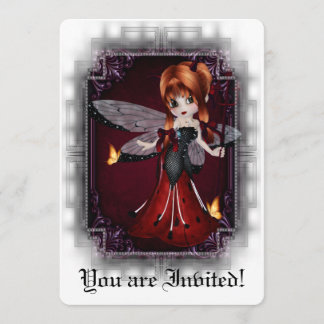 Gothic Bridal Shower Invite Little Devil Ladybug 3