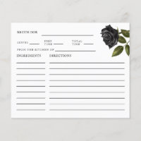 Gothic Bridal Shower Recipe Card