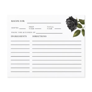 Gothic Bridal Shower Recipe Card