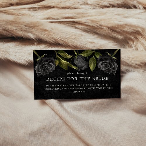 Gothic Bridal Shower Recipe Request Enclosure Card