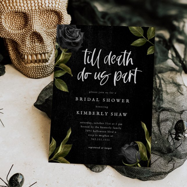Gothic Bridal Shower Till Death Do Us Part Invitation (Creator Uploaded)