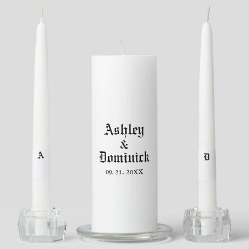 Gothic Bride  Groom Wedding  Unity Candle Set