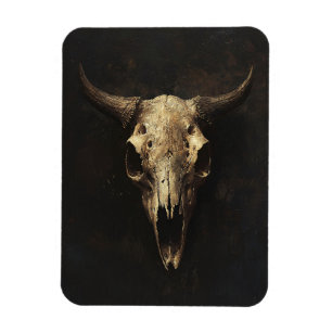 Gothic Bull Skull Decoupage Magnet