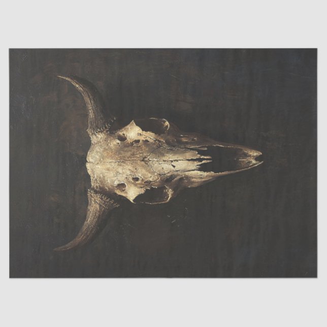 Gothic Bull Skull Decoupage Tissue Paper (Front)