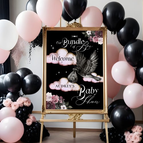 Gothic Bundle of Boo Raven Baby Shower Welcome Foam Board