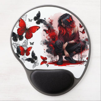 Gothic butterflies & Lady fantasy Gel Mouse Pad