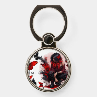 Gothic butterflies & Lady fantasy Phone Ring Stand