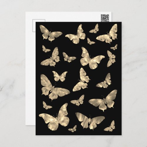 Gothic butterflies pattern  postcard