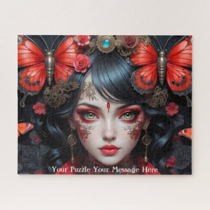 Gothic Butterfly Empress Mauve Splendor Jigsaw Puzzle
