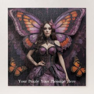 Gothic Butterfly Empress Mauve Splendor Jigsaw Puzzle