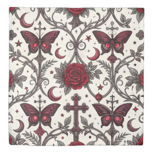 Gothic Butterfly Floral Pattern (1) Duvet Cover
