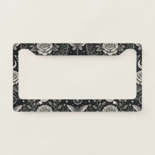 Gothic Butterfly Floral Pattern (1) License Plate Frame