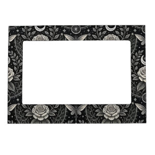 Gothic Butterfly Floral Pattern (1) Magnetic Frame