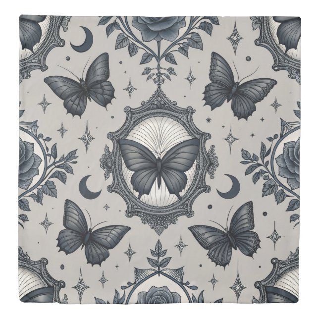 Gothic Butterfly Floral Pattern (2) Duvet Cover (Front)