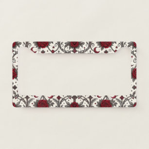 Gothic Butterfly Floral Pattern (2) License Plate Frame