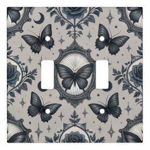 Gothic Butterfly Floral Pattern (2) Light Switch Cover