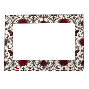 Gothic Butterfly Floral Pattern (2) Magnetic Frame