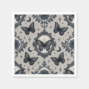 Gothic Butterfly Floral Pattern (2) Napkins