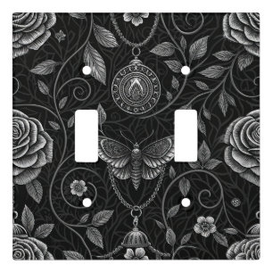 Gothic Butterfly Floral Pattern (3) Light Switch Cover