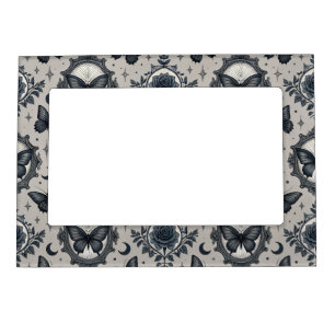 Gothic Butterfly Floral Pattern (3) Magnetic Frame