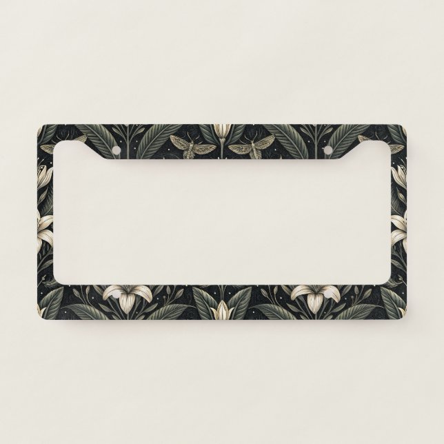 Gothic Butterfly Floral Pattern (4) License Plate Frame (Front)