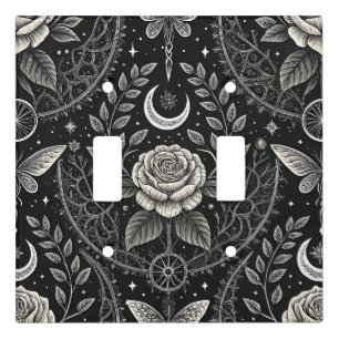 Gothic Butterfly Floral Pattern (4) Light Switch Cover
