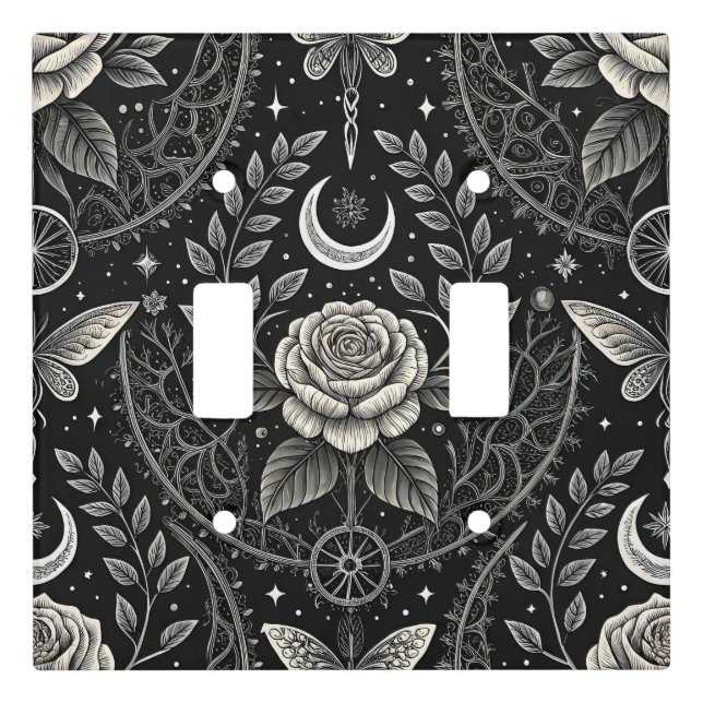 Gothic Butterfly Floral Pattern (4) Light Switch Cover (Front)