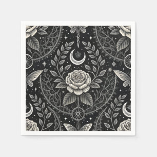 Gothic Butterfly Floral Pattern (4) Napkins