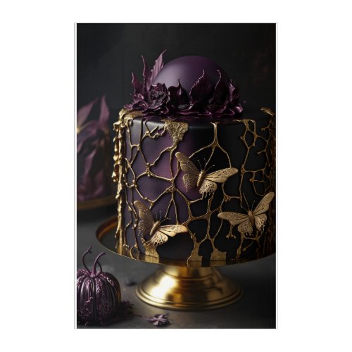 Gothic Cake In A Purple Gold Color  Acrylic Print