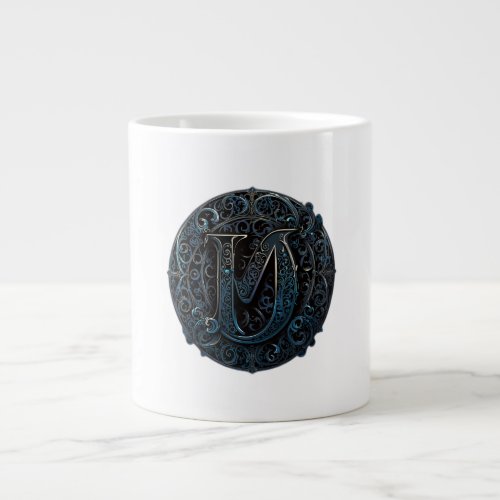 gothic calligraphy giant coffee mug