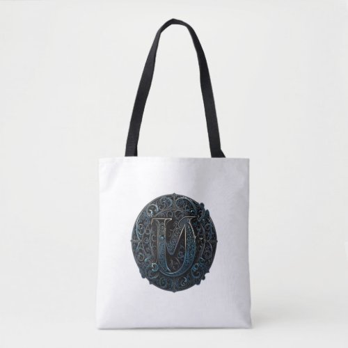 gothic calligraphy tote bag